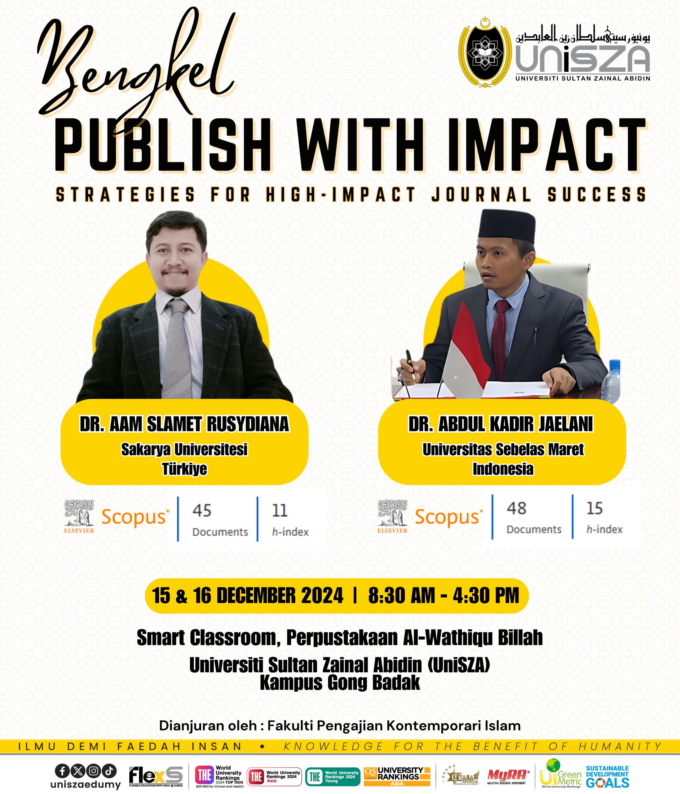 Bengkel Publish With Impact, UniSZA Malaysia